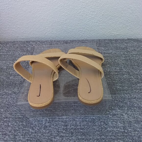 Universal Thread Sandals Women's 9.5 flats natural jute Summer Slides two bands - Picture 4 of 8